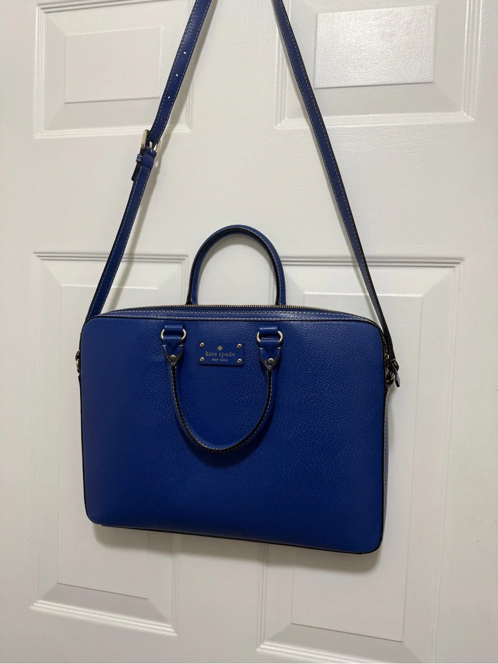 Kate Spade New York Blue Leather Satchel Crossbody